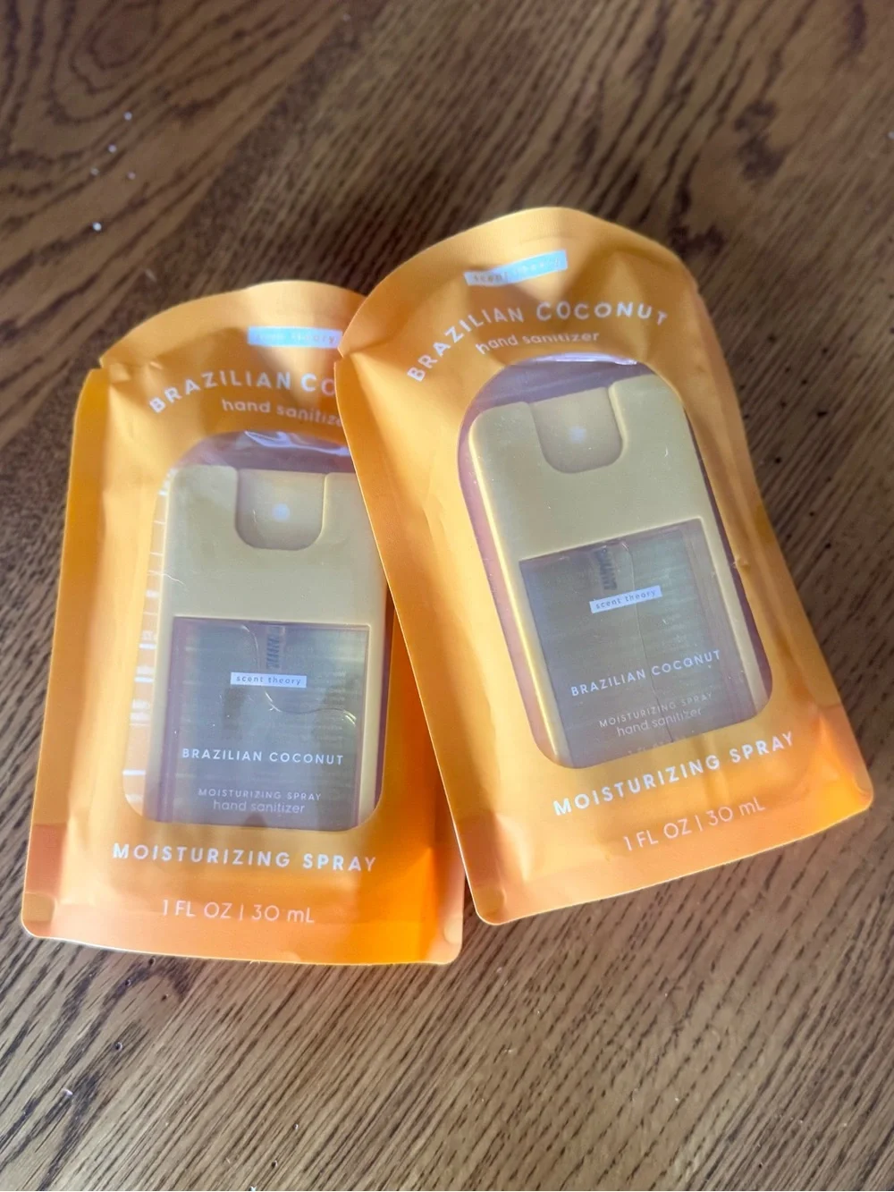 Scent Theory Hand Sanitizer Bundle Brazilian Coconut Moisturizing Spray Lot of 2
